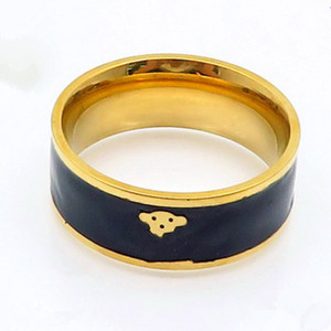 Anillo de Acero Inoxidable para Mujer con Diseño de Oso, Joyería de Moda, Regalo, Anillo de Dedo con Cristal, Oso Hueco - Product Image 4
