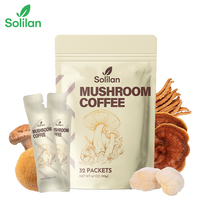 6 in 1 Blend Private Label High Quality Mushroom Coffee Powder Instant On-The-Go Packets 32 Servings
