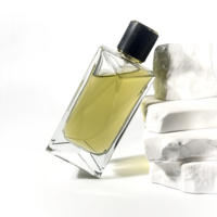 Flacon de parfum rectangulaire en verre transparent de haute qualité 100 ml, vaporisateur fin pour huiles essentielles, flacon cosmétique vide