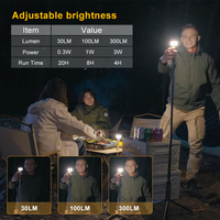Lampe de tente LED portable rechargeable, étanche IP65, 3W, pliable, pour le camping en plein air