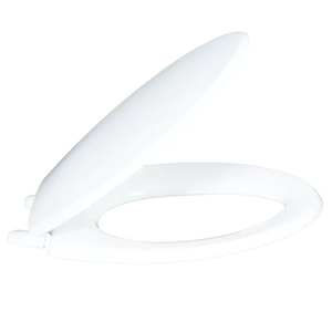 Siège de toilette allongé blanc de qualité supérieure avec charnières à fermeture lente et technologie de démontage rapide pour un nettoyage et un entretien faciles de la salle de bain - Product Image 1