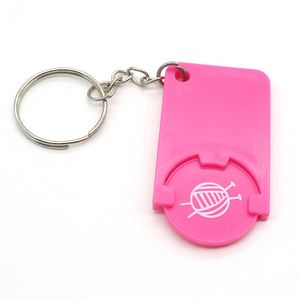 Porte-clés jeton de chariot de courses en acrylique, format pièce euro, avec logo personnalisé, recyclé - Product Image 5