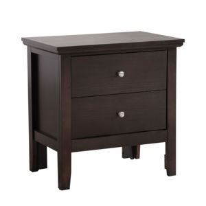 Table de chevet moderne minimaliste DB Chic Espresso avec tiroirs de rangement pour meubles de chambre à coucher ou de salon d'appartement - Product Image 2