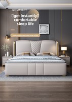 Modernes Minimalistisches 150x200cm/180x200cm Massivholzrahmen Napapijri Polsterung Luxuriöses Weiches Kopfteil Italienisches Minimalistisches Bett
