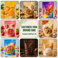 Pochette d'emballage alimentaire personnalisée recyclable, mate, haute barrière, avec fermeture éclair, pour chocolats, bonbons gélifiés et fruits secs