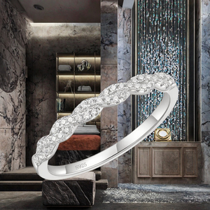 For Promise <b>Ring</b> 925 <b>Sterling</b> <b>Silver</b> Rhodium Plated Prong <b>Set</b> Moissanite D Color Engagement Wedding Band <b>Rings</b> Women Third - Product Image 3