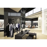 Ensemble de mobilier pour magasin de mode, porte-vêtements en bois, table de présentation, armoire murale pour boutique