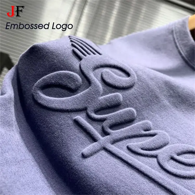 OEM Relieve Logo Camiseta Hombre Algodón Camiseta Oversize Plain Graphic Personalizado 3D Relieve Hombres Camisetas