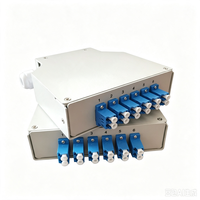 Boîtier de terminaison fibre optique 6 ports sur rail DIN, 12 fibres LC Duplex, panneau de brassage métallique, boîtier de raccordement FTTH