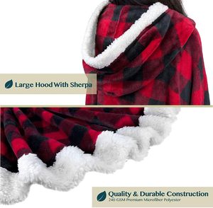 Manta Poncho Tipo Capa de Franela y Sherpa para Mujer, Diseño de Leopardo, Antiácaros, Personalizable, 1-1.5 kg, Marca Cozy <span class=keywords><strong>RESER</strong></span> - Product Image 5