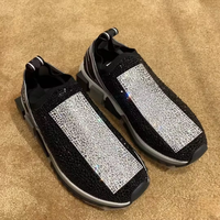 Baskets Portofino Haut de Gamme Incrustées de Diamants Gabbana, Chaussures de Luxe Brillant à Contraste DG pour Homme, Chaussures Décontractées