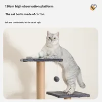 Grand arbre à chat minimaliste en bois avec maisonnette intégrée et griffoir, toutes saisons, fabriqué en Chine, fournitures pour animaux de compagnie