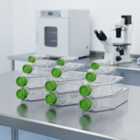 Flaco de cultivo celular T25 T50 T250 T600 con cuello oblicuo, alta definición, gran capacidad, para laboratorio, con tratamiento PS para suspensión