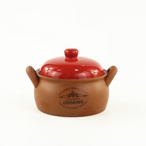 Wholesale Ceramic Terracotta Stoneware <strong>Clay</strong> <strong>Cooking</strong> <strong>Pot</strong> with Handle and Lid - Product Image 4