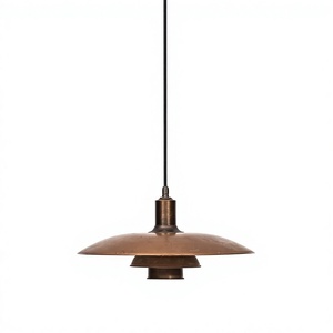 Lampe suspendue multi-niveaux en laiton antique, finition cuivre, abat-jour en forme de dôme, luminaire de plafond pour îlot de cuisine, lumière de Noël - Product Image 1