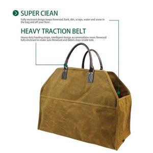 Échantillon Gratuit – Sac de Transport Robuste en Toile Cirée pour Bûches, Grand Sac à Bois de Chauffage Durable, Support pour Bois de Cheminée, Accessoires pour Poêle à Bois - Product Image 2