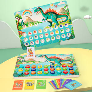Nuovo Gioco da Tavolo in Legno a Tema Dinosauri per Bambini, Regalo Educativo con Lettere da Imparare, Flashcard e Gioco di Pesca - Product Image 2