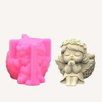 Poupée mignonne petite fille plante Pot moule cheveux bouclés fille fleur panier gypse béton ange en forme de vase pots de fleurs moule en silicone