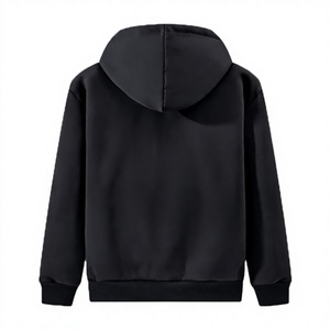 Winter <b>Thick</b> Zipper-Up Solid Loose Fit Hooded <b>Cardigan</b> Sweatshirt Men's 100% Cotton New Versatile Warm Jacket - Product Image 2