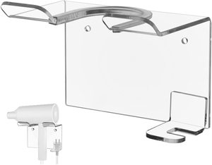 Estantes de montaje en pared para secador de pelo, soporte de acrílico para secador de pelo, estante de almacenamiento multifuncional para baño, organizador con - Product Image 1