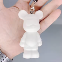 Fournitures d'art DIY Coloriage 6.5cm/7cm /8cm Porte-clés ours pour enfants Résine Matériel Graffiti Fluide Jouet Porte-clés