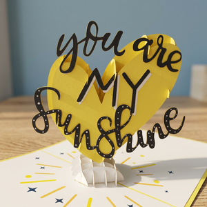 การ์ดป๊อปอัพ 3 มิติ ทำมือ ขายส่ง ลาย You Are My Sunshine ออกแบบเองได้ พิมพ์ออฟเซ็ต พร้อมโลโก้ สไตล์รัก ตกแต่งบ้าน ผลิตในเวียดนาม - Product Image 1