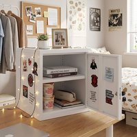 Petit meuble de rangement moderne blanc à une porte verrouillable en acier, écologique, multi-usages, pour la maison, le bureau, la chambre, l'entrepôt