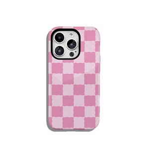 Custodia per <span class=keywords><strong>cellulare</strong></span> antiurto 2 in 1 con stampa a trasferimento termico a quadri rosa shocking, stile magnetico, per 17promax - Product Image 4