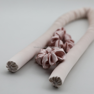 Sin calor 100% Mulberry 22mm banda de pelo de seda rizador de seda rodillo de pelo cinta sin calor juego de rizos de pelo con Scrunchies - Product Image 2