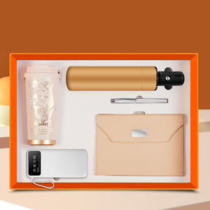 Coffret cadeau personnalisé de luxe en cuir PU, carnet de notes cadeau d'affaires coffret cadeau journal tasse thermos avec stylo et bouteille d'eau/ - Product Image 2