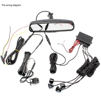 HD 5 "Otomatik Karartmalı Araba Ayna DVR Kaydedici Monitör Çift Lensli Araç Kamerası Orijinal Braketli 16mm Düz Park Sensörü