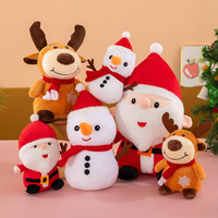 Peluche Père Noël et Bonhomme de Neige en Coton PP, Hauteur 11-30cm, Poupée Renne de Noël, Cadeaux en Gros