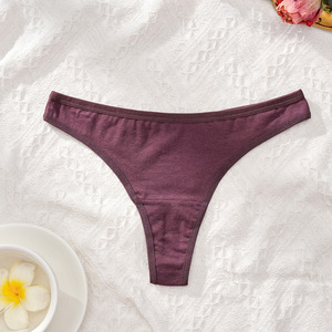 Slip Donna Sexy <span class=keywords><strong>in</strong></span> Cotone Sottile a Vita Bassa, Stile Bikini G-string, Tinta Unita, Lavorato a Maglia - Collezione 2025 Hot Sale - Product Image 3