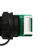 Prise Ethernet RJ45 Circulaire Mâle IP67 Étanche CAT6 8P8C à Montage sur Panneau avec Capuchon Anti-Poussière pour Montage sur PCB