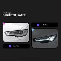 Nouvel ensemble de phares 12V pour Audi A6L C7 à cinq barres, LED double lentille, DRL et clignotant séquentiel