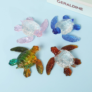 Figurine de tortue de mer polie en cristal écologique, ornement animal marin pour la décoration intérieure, cadeaux d'anniversaire, presse-papiers - Product Image 5