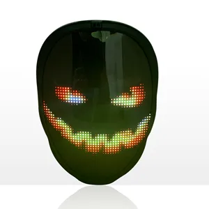Светящаяся маска с динамическим узором для косплея своими руками, светодиодная маска для костюма на Хэллоуин, Рождество