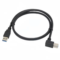 Kabel Printer USB3.0 Kecepatan Tinggi Berbahan Tembaga Murni dengan Port Berbentuk Siku 90 Derajat (USB-A Male ke USB-B Male) untuk PC