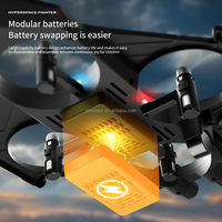 Avion de Chasse RC en Mousse avec Lumières LED 2.4G, Jouet Planeur 360° ° Avion télécommandé rotatif en mousse EPP pour enfants