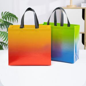 Sacs fourre-tout à bandoulière haut de gamme personnalisés en tissu dégradé, grands sacs réutilisables, sacs cadeaux, sacs d'épicerie pour le voyage - Product Image 3