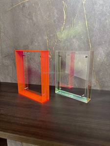 Marco de fotos de vidrio acrílico de doble cara de oro rosa para exhibición de hogar y Hotel abrazadera de imagen elegante para decoración de interiores - Product Image 5