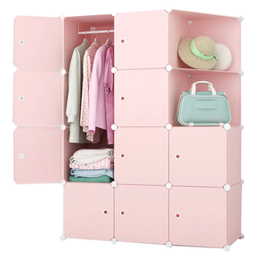 Garde-robe en plastique pour jeune fille <span class=keywords><strong>cube</strong></span> modulaire <span class=keywords><strong>rangement</strong></span> garde-robe organisateur de vêtements - Product Image 1