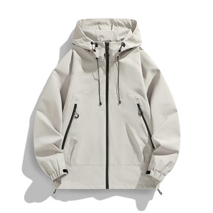 Aoyema personnalisé unisexe printemps automne extérieur <span class=keywords><strong>imperméable</strong></span> manteau de sport <span class=keywords><strong>coupe</strong></span>-<span class=keywords><strong>vent</strong></span> fermeture éclair hommes femmes voyage alpinisme <span class=keywords><strong>veste</strong></span> - Product Image 4