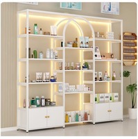 Présentoir lumineux multi-niveaux pour salon de beauté, vitrine pour produits de soin de la peau, étagère de rangement cosmétique