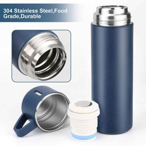 Customized Logo Business Gift Set 500ml Capacity Drinkware Stainless Steel <b>Thermos</b> Mug Vacuum Kettle Water <b>Bottle</b> with 2 Cups - Product Image 5