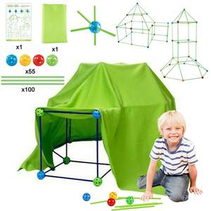 Tentes ultralégères 120 pièces Jouet de construction créatif pour enfants Tente à assembler soi-même Kit de construction de yourte pour enfants gratuit - Product Image 1