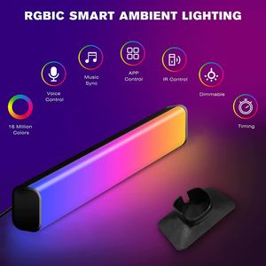 Lampe d'ambiance LED intelligente à rythme musical pour bureau, veilleuse RGB pour jeux, fond de télévision, décoration murale de chambre, lampe de table - Product Image 2