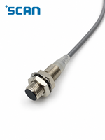 Capteur de proximité inductif SCAN M12 4mm NPN normalement ouvert 10-30V DC 1kHz IP67 à couple élevé, blindé, en laiton nickelé