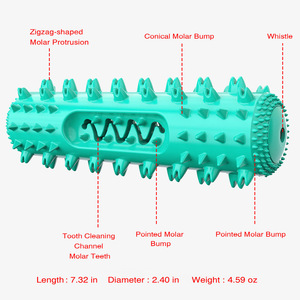 Green Plastic <b>Dog</b> Chewing Toy with Spikes and Teeth Cleaning Feature for <b>Dogs</b> - Product Image 2