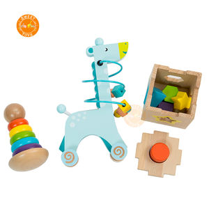 Jouets éducatifs en bois de haute qualité 3-en-1 <span class=keywords><strong>jeu</strong></span> de balle de cerf géométrie <span class=keywords><strong>LCL</strong></span> arc-en-ciel pile jouets garçons et filles - Product Image 4